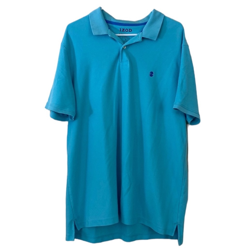 IZOD Advantage Performance Natural Stretch Blue Collared Polo XL